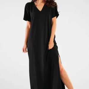 Robe T-shirt noire longue