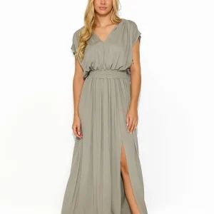 Robe vert sauge longue