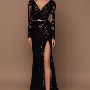 Robe longue sequin noir