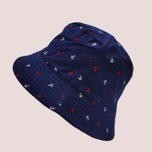 BOB réversible Marine à motif / Noir