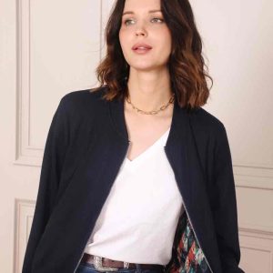 Bomber réversible Bleu marine femme
