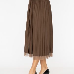 Jupe midi réversible plissée