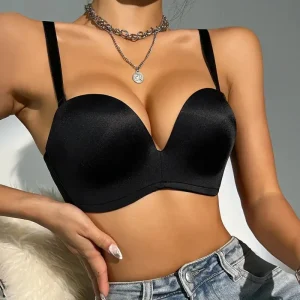 Soutien-Gorge Push-Up Satin À Bretelles Amovibles