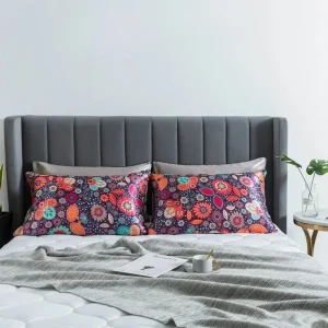 Taie D’oreiller Satin Avec Imprimé Floral