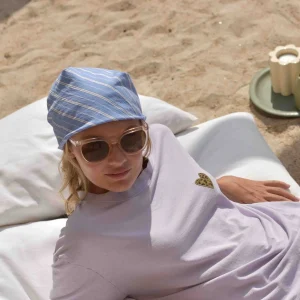 Foulard Kate rayé bleu lavande