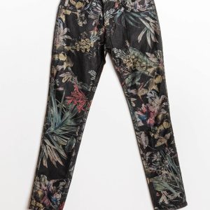 Jean réversible imprimé fleurs – Noir